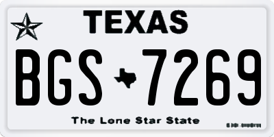 TX license plate BGS7269
