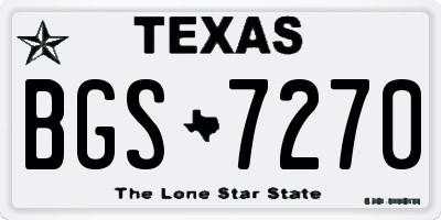 TX license plate BGS7270