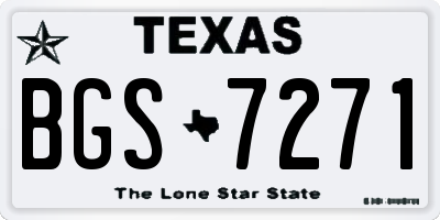 TX license plate BGS7271