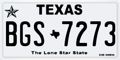 TX license plate BGS7273