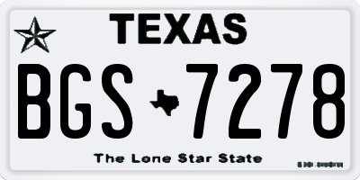 TX license plate BGS7278