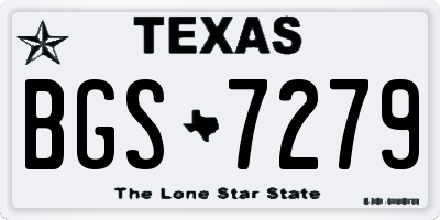 TX license plate BGS7279