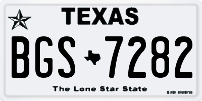 TX license plate BGS7282