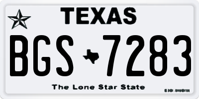 TX license plate BGS7283