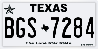 TX license plate BGS7284