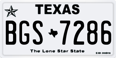 TX license plate BGS7286