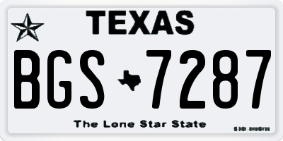 TX license plate BGS7287