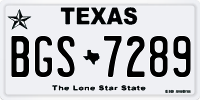 TX license plate BGS7289