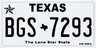 TX license plate BGS7293