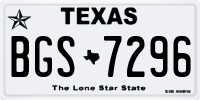TX license plate BGS7296