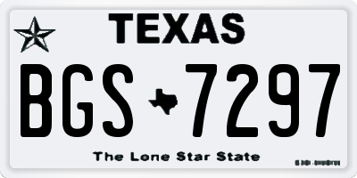 TX license plate BGS7297