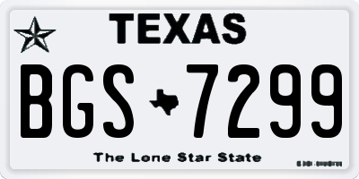 TX license plate BGS7299