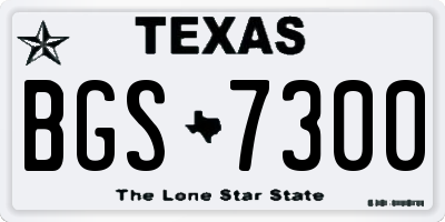 TX license plate BGS7300