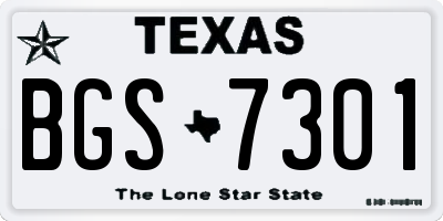 TX license plate BGS7301