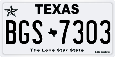 TX license plate BGS7303