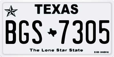 TX license plate BGS7305