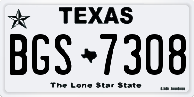 TX license plate BGS7308