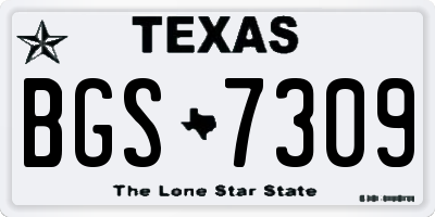 TX license plate BGS7309