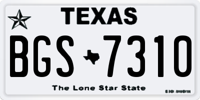 TX license plate BGS7310
