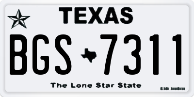 TX license plate BGS7311