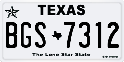 TX license plate BGS7312