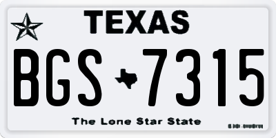 TX license plate BGS7315