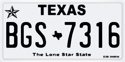 TX license plate BGS7316
