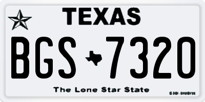 TX license plate BGS7320
