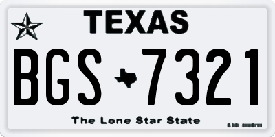 TX license plate BGS7321