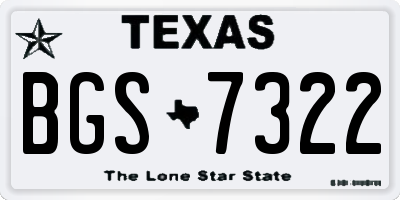 TX license plate BGS7322