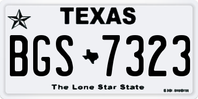 TX license plate BGS7323