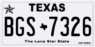 TX license plate BGS7326