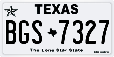 TX license plate BGS7327