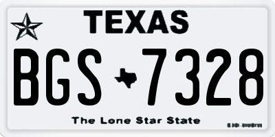 TX license plate BGS7328