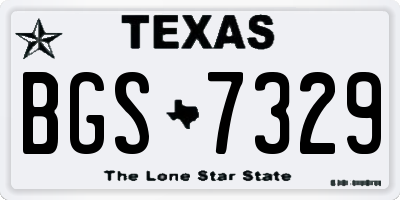 TX license plate BGS7329