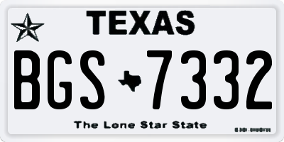 TX license plate BGS7332