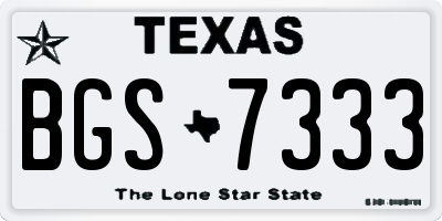 TX license plate BGS7333
