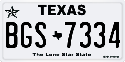 TX license plate BGS7334