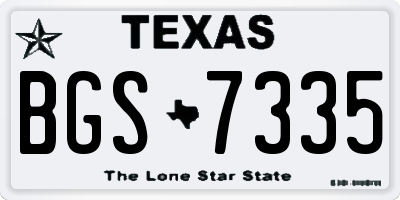 TX license plate BGS7335