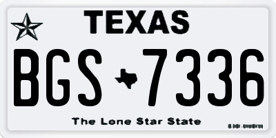 TX license plate BGS7336