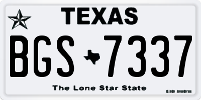 TX license plate BGS7337