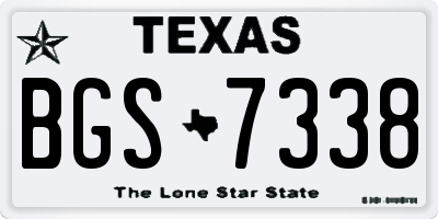 TX license plate BGS7338