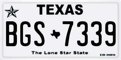 TX license plate BGS7339