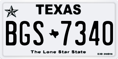 TX license plate BGS7340