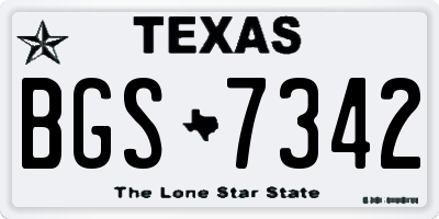 TX license plate BGS7342