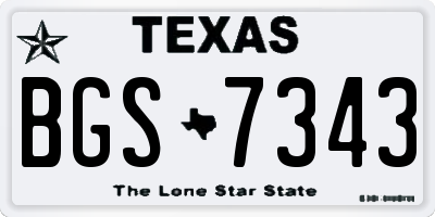 TX license plate BGS7343