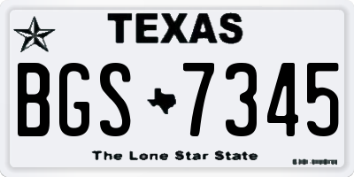 TX license plate BGS7345
