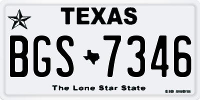 TX license plate BGS7346