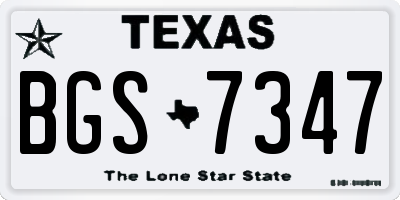 TX license plate BGS7347