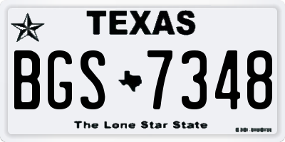 TX license plate BGS7348